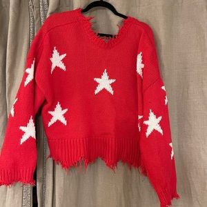 Red and White Star Wildfox Sweater